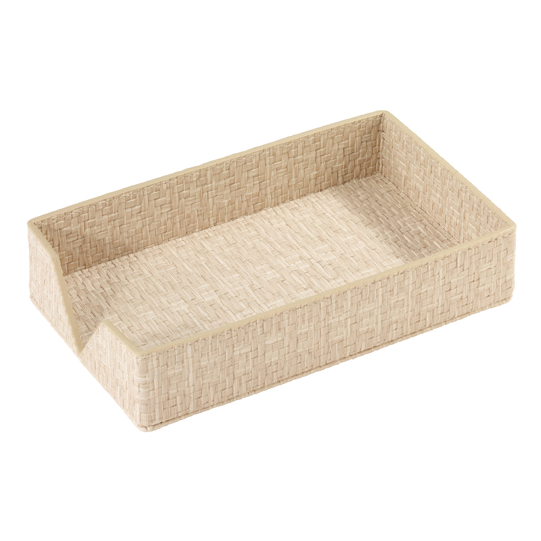 Bodrum Wicker Vinyl Guest Towel Tray (Cream)