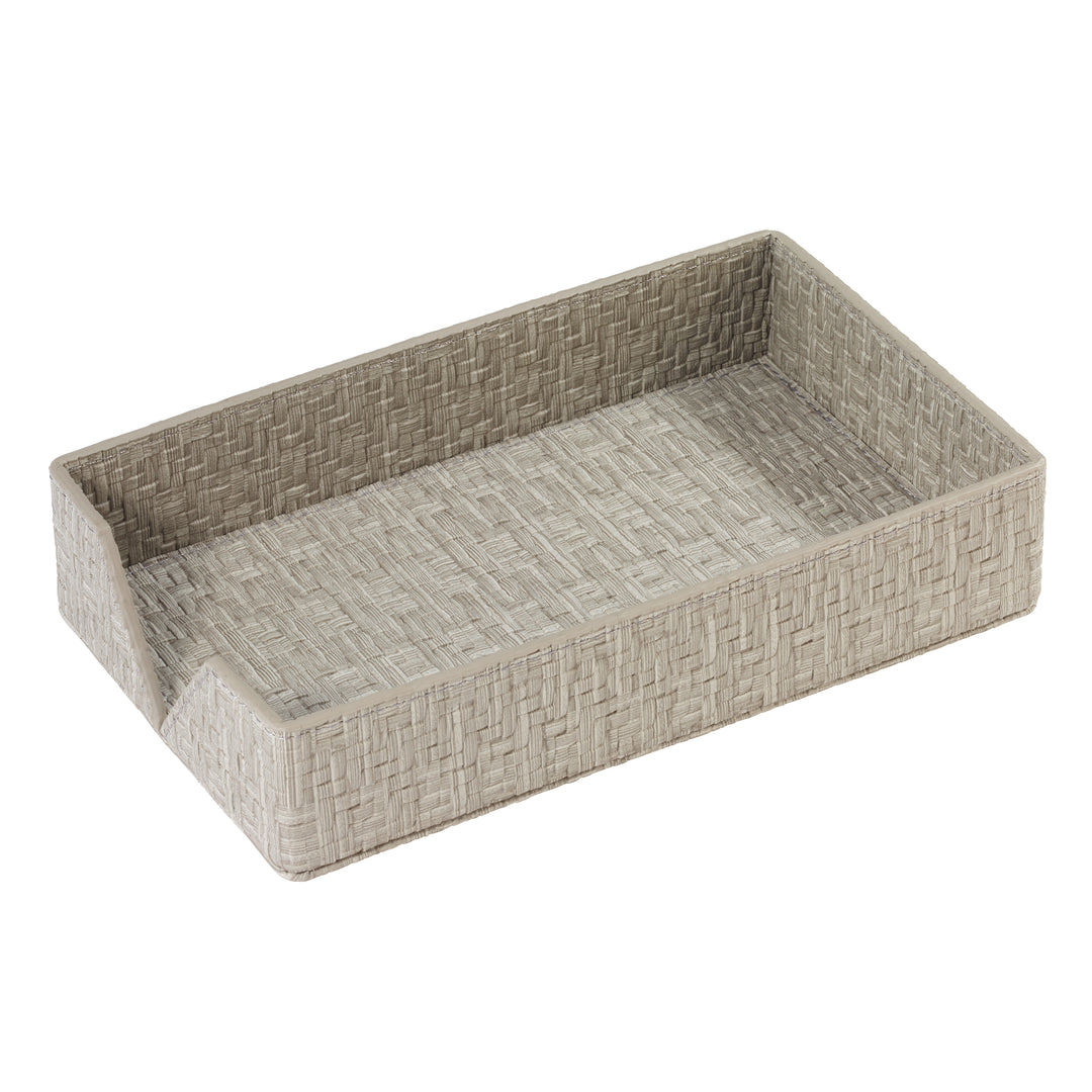 Bodrum Wicker Vinyl Guest Towel Tray (Gray)