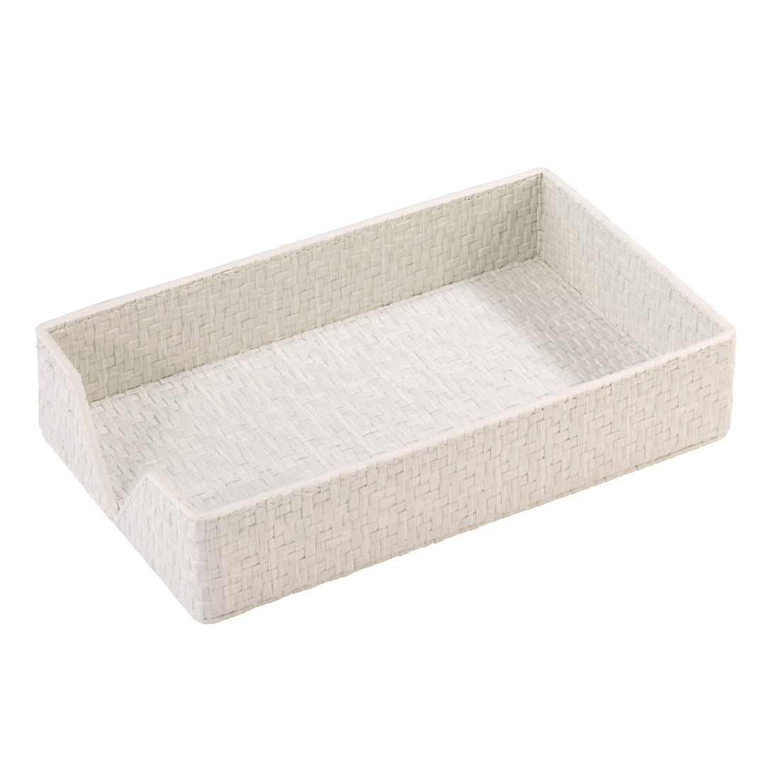 Bodrum Wicker Vinyl Guest Towel Tray (White)