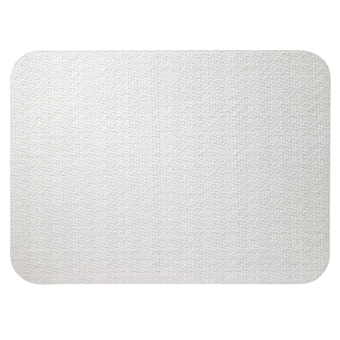 Bodrum Wicker Vinyl Oblong Placemats (White) Set of 4