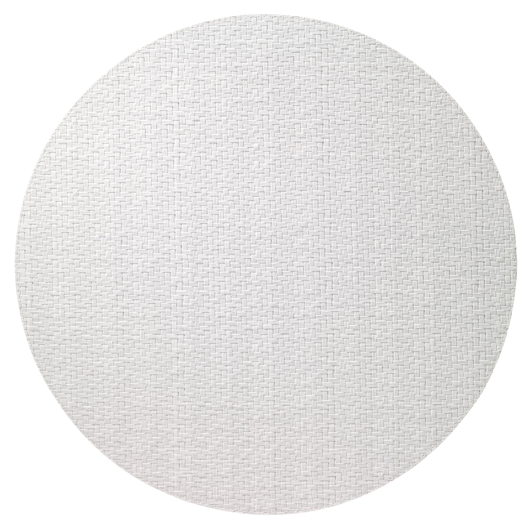 Bodrum Wicker Vinyl Round Placemats (White) Set of 4