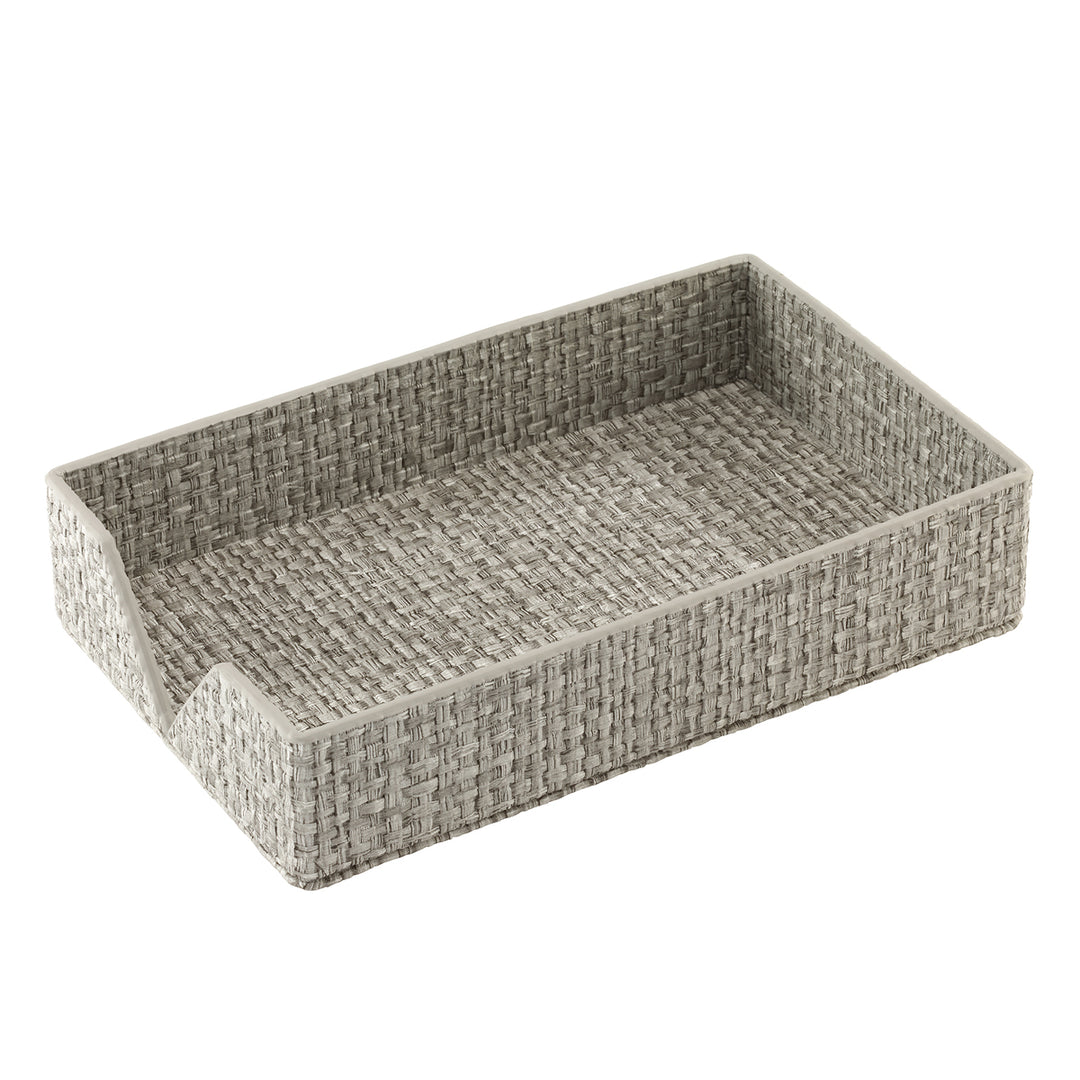 Wicker Vinyl Bathroom Accessories (Pebble)