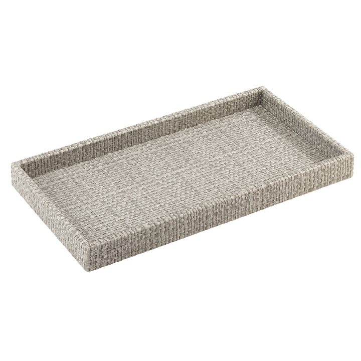 Wicker Vinyl Bathroom Accessories (Pebble)