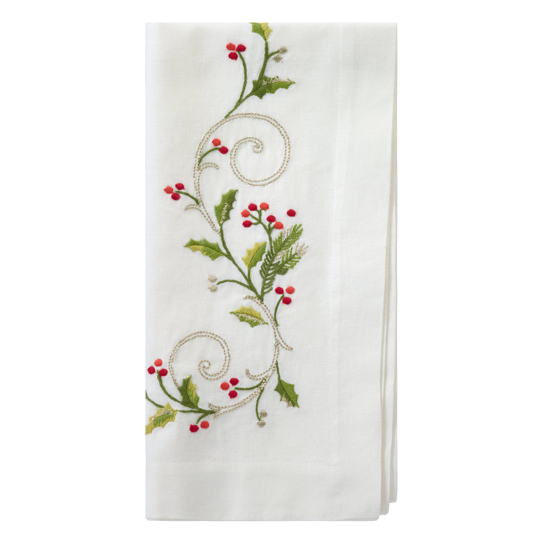 Winterberry Embroidered Napkins Set/4