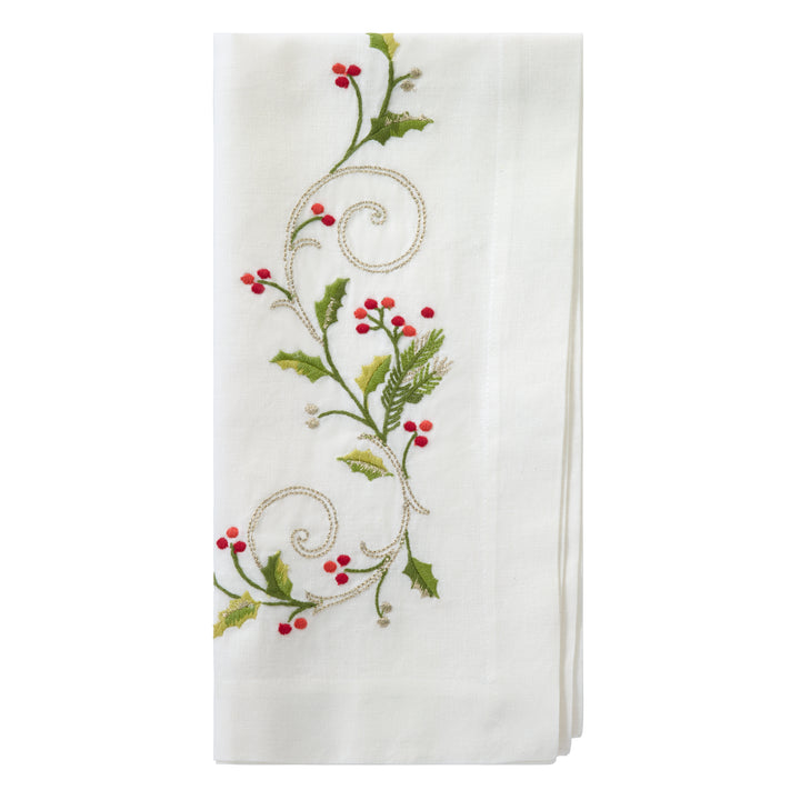 Winterberry Embroidered Napkins Set/4