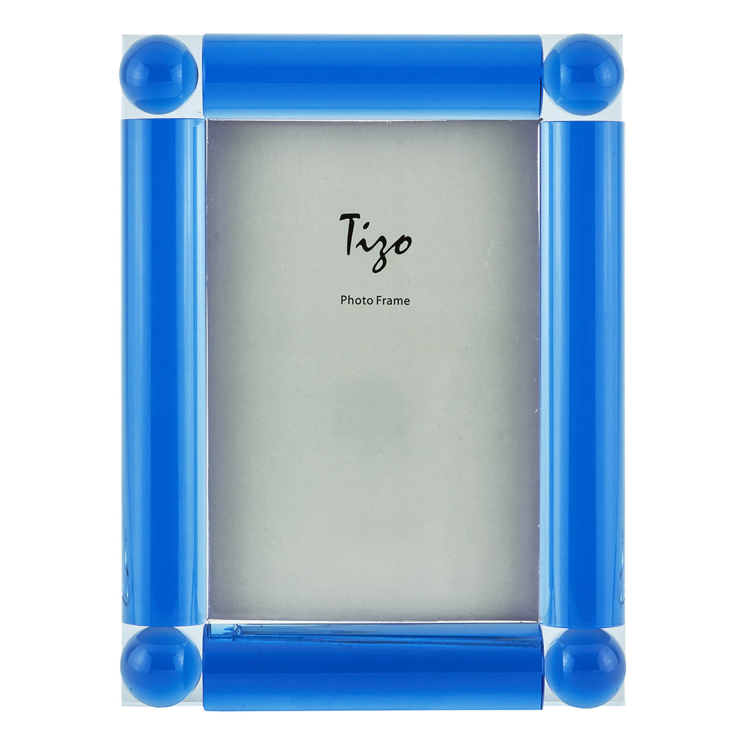 Tizo Crystal Glass Corner Ball Picture Frame (Blue)