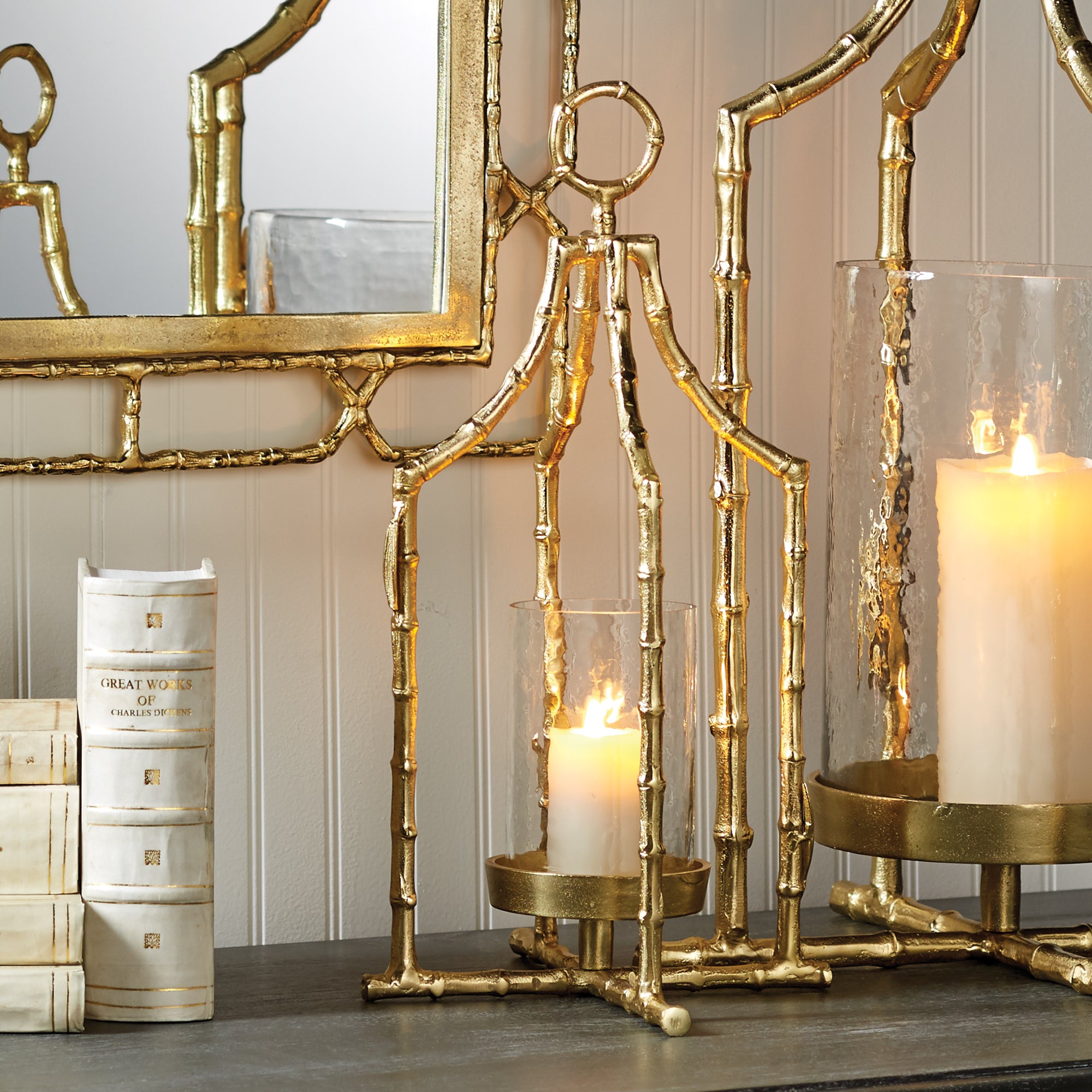 Baldwin Gold Finish Candle Lantern 19