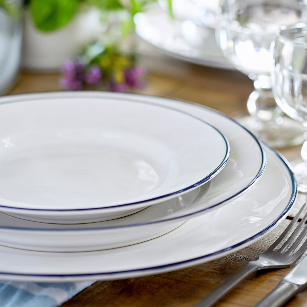 Costa Nova Beja Fine Stoneware Dinnerware (White-Blue)