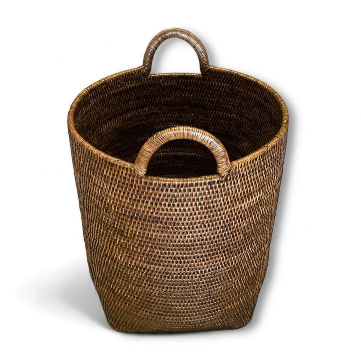 Rattan Round Laundry Basket w/Loop