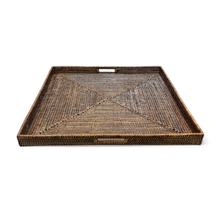 Rattan Tray w/ Handle Square 25" - Hudson & Vine