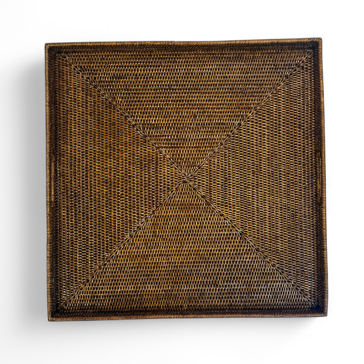 Rattan Tray w/ Handle Square 25" - Hudson & Vine