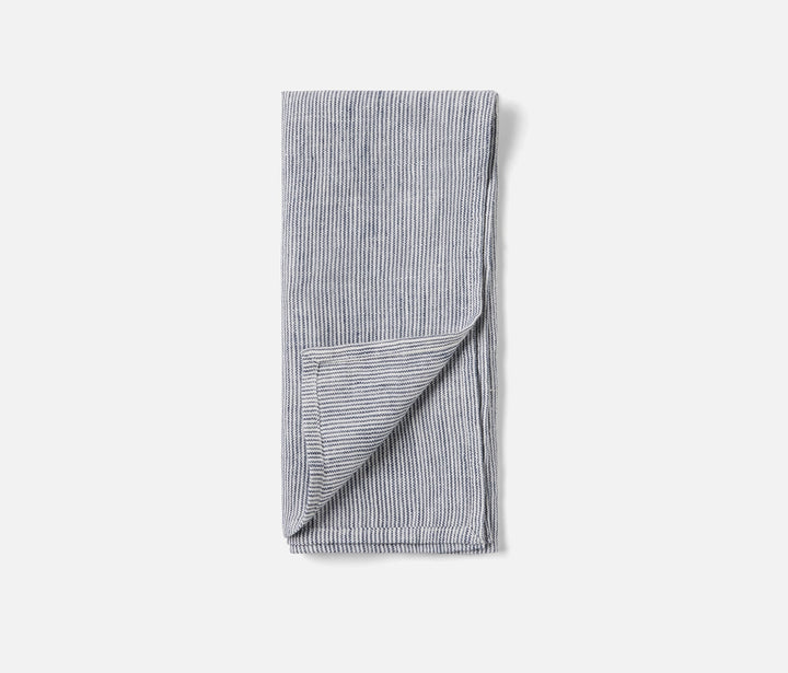 Saunton Navy White Linen Napkins (Set of 4)