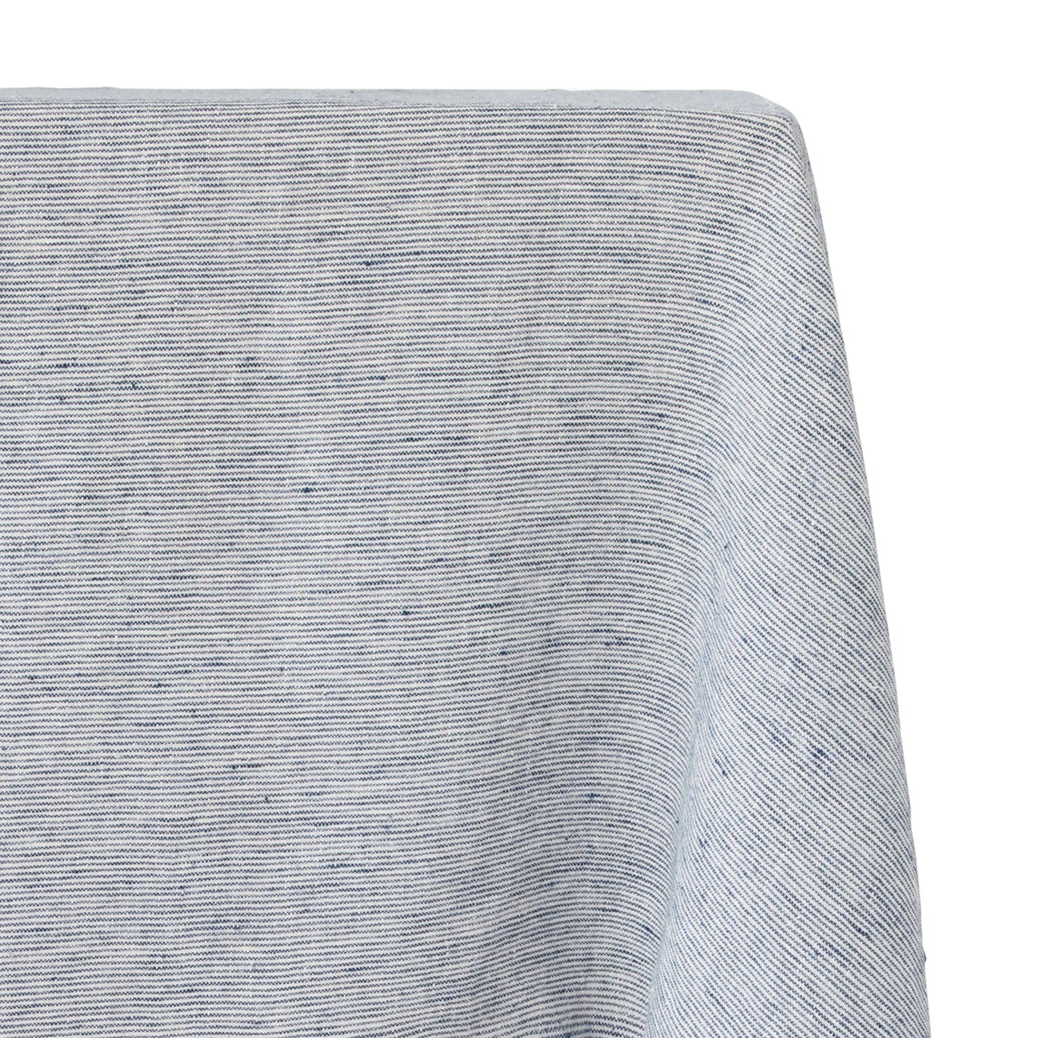 Saunton Navy White Linen Tablecloth