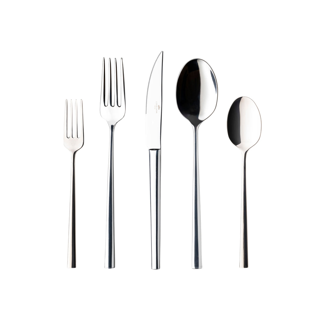 Costa Nova Vela Polished Stainless Steel Flatware 5 Pc. Set