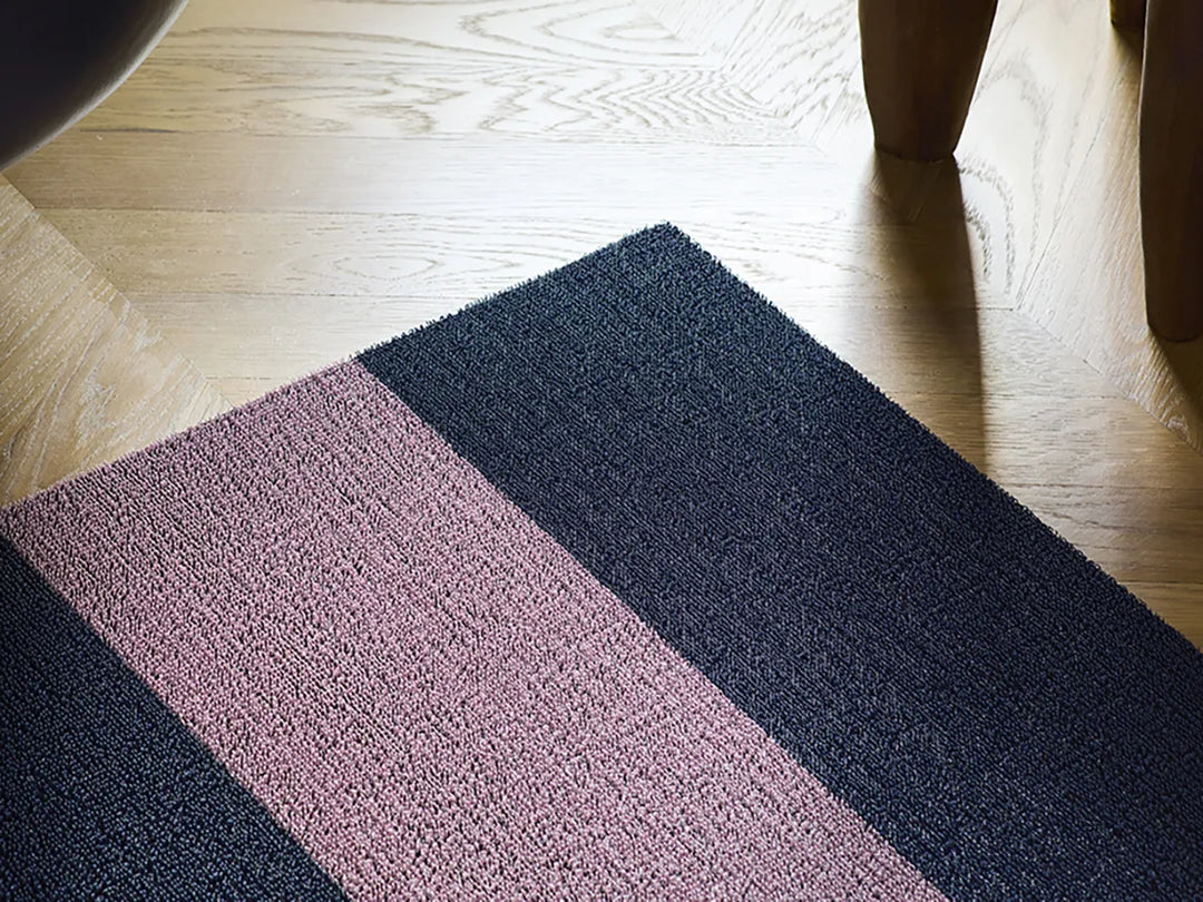 Chilewich Duo Stripe Shag Floor Mats (Berry)