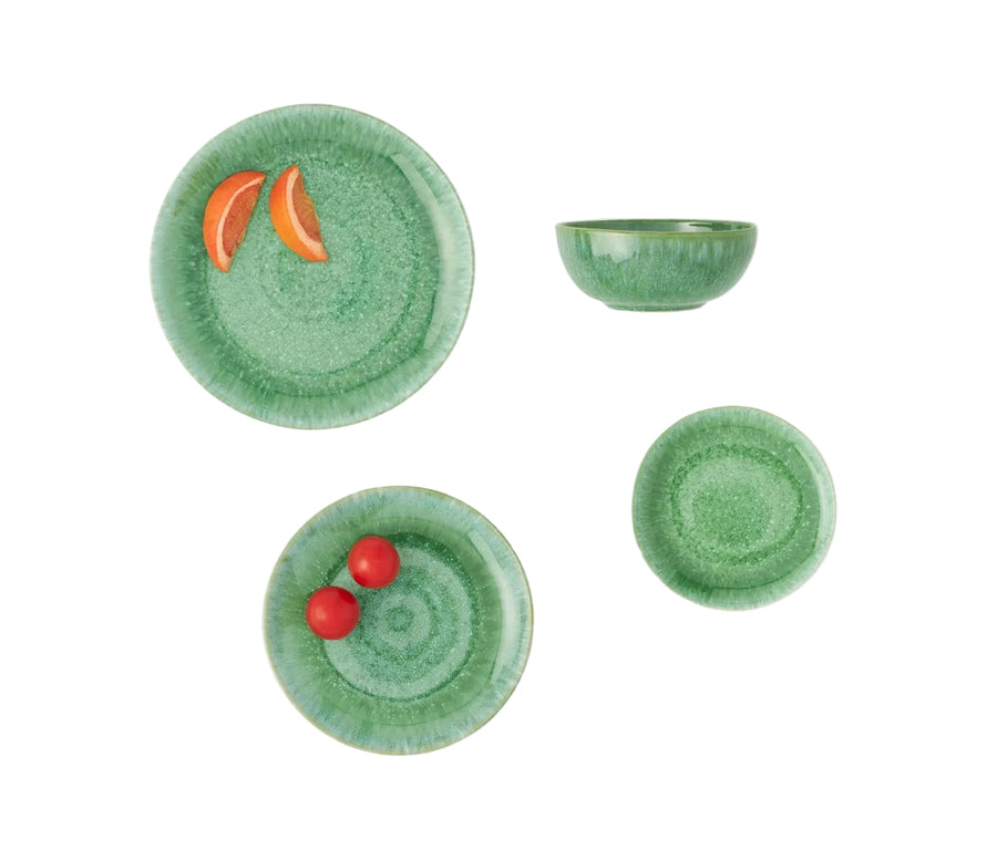 Eloise Reactive Emerald Stoneware Dinnerware (Emerald Glaze) - Hudson & Vine