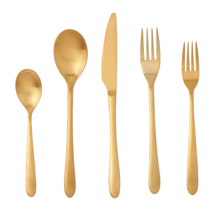 Alba Gold 5pc. Flatware Set