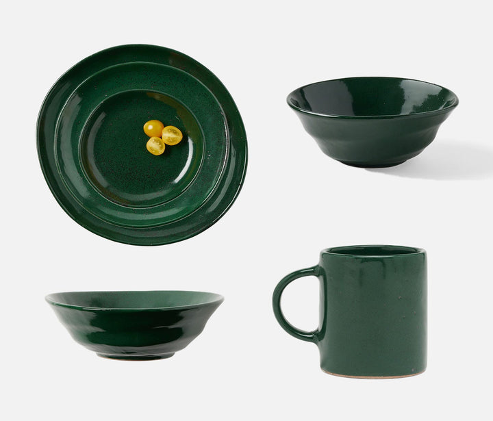 Marcus Dark Green Salt Glaze Dinnerware