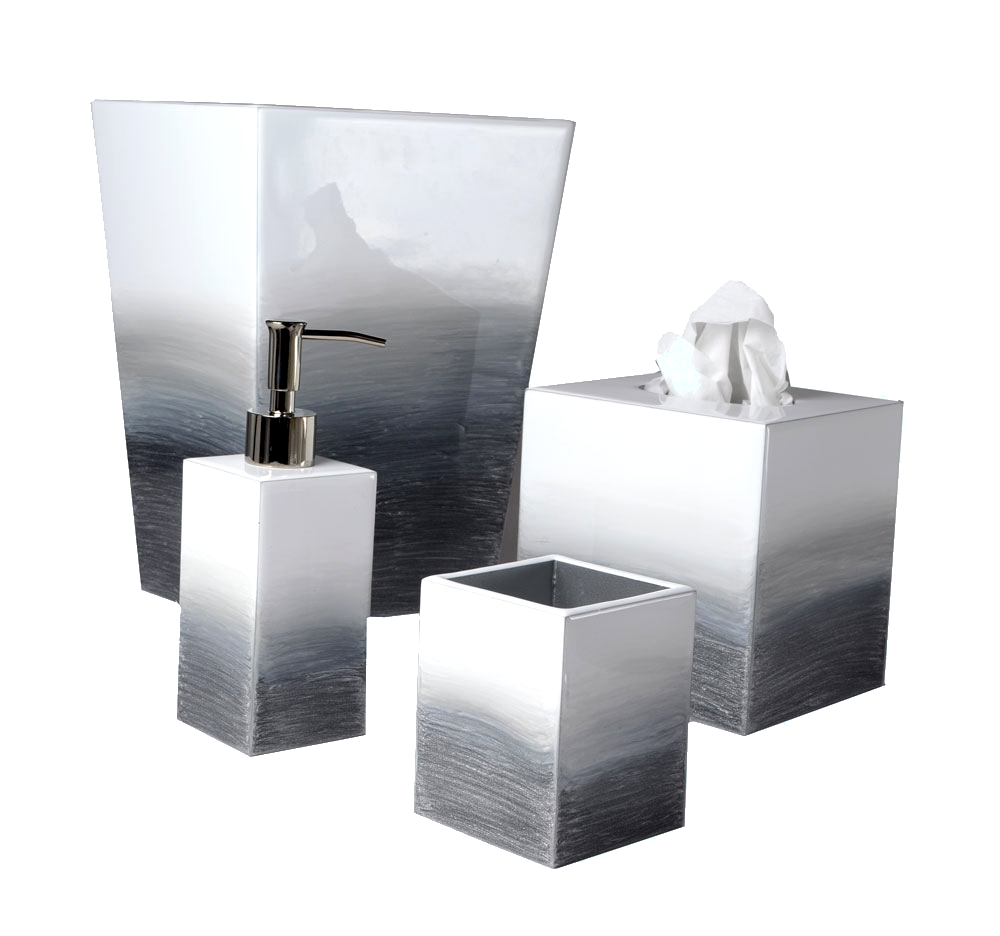 Mike + Ally Ombre Gray / Silver Enamel Bathroom Accessories