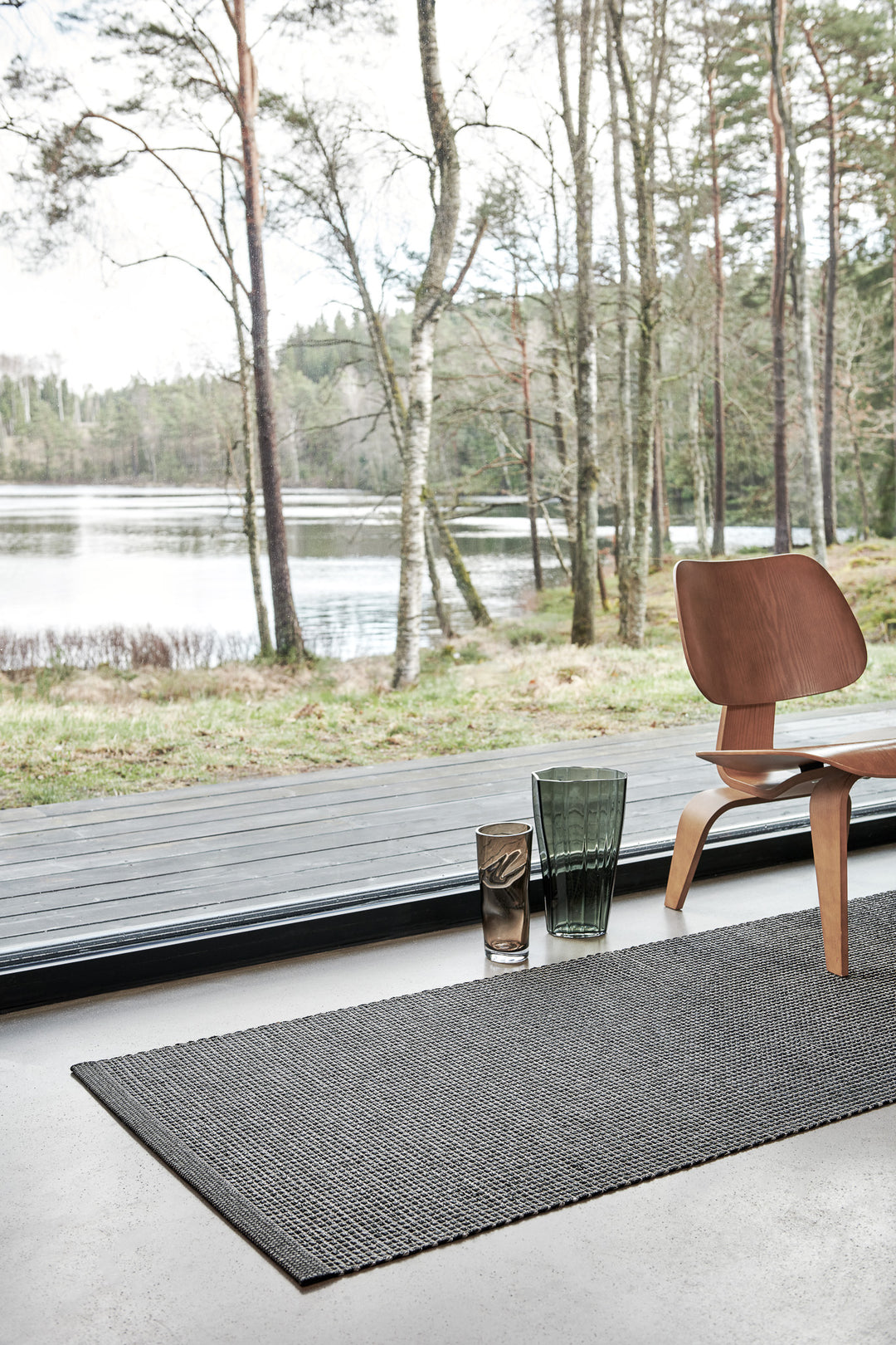 Pappelina EMM Black/Linen Met Indoor & Outdoor Woven Rug