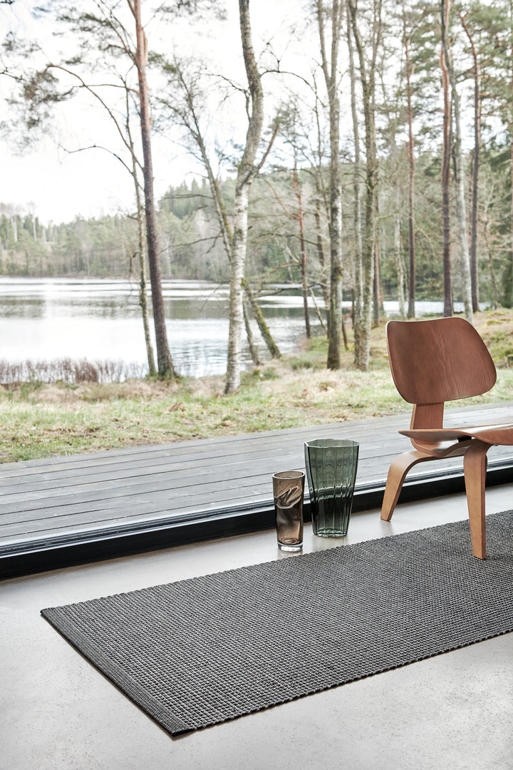 Pappelina EMM Black/Linen Met Indoor & Outdoor Woven Rug