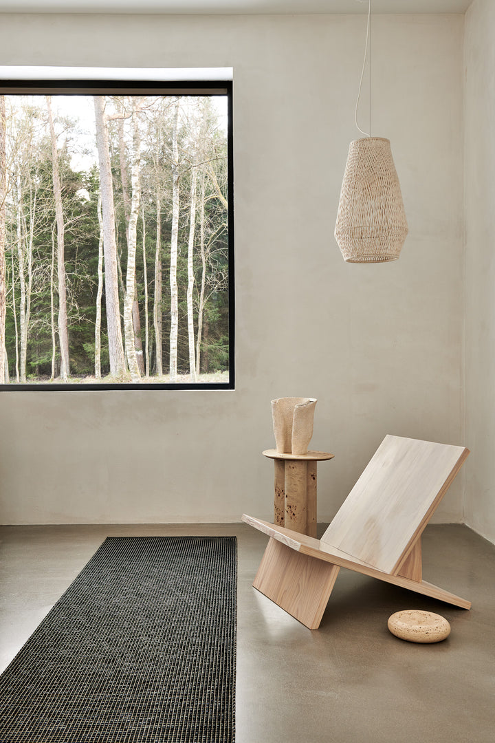 Pappelina EMM Black/Linen Met Indoor & Outdoor Woven Rug