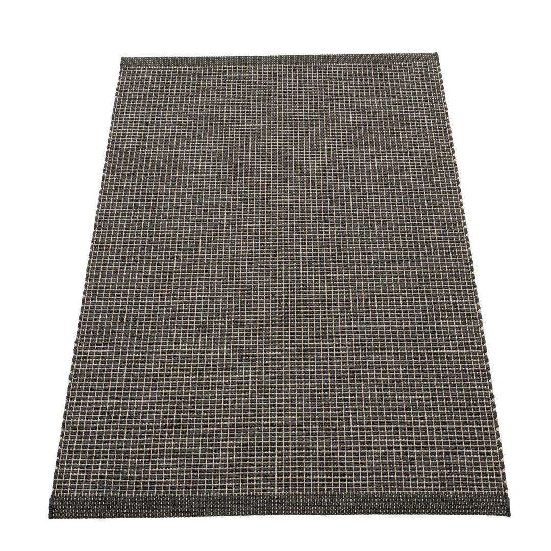 Pappelina EMM Black/Linen Met Indoor & Outdoor Woven Rug