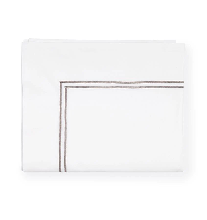 Sferra Grande Hotel King Flat Sheet (WHITE/GREY)