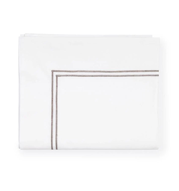 Sferra Grande Hotel King Flat Sheet (WHITE/GREY)
