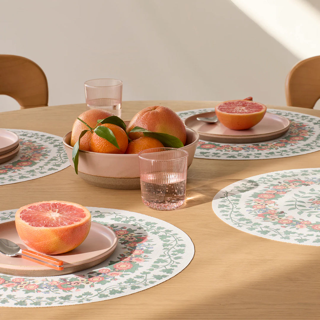 The MET x Chilewich Emeline Ludington Woven Round Place Mats Set/4