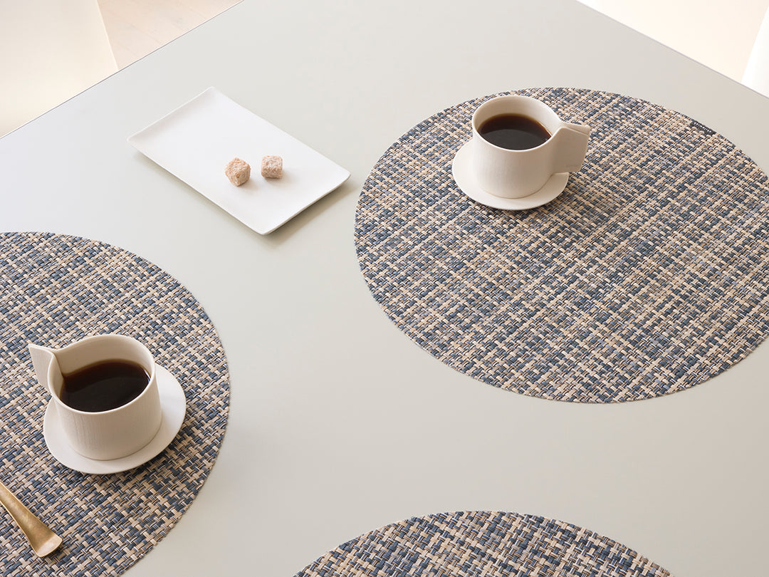 Chilewich Basketweave Round Place Mats Set/4 (Coast)