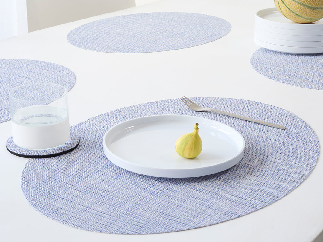 Chilewich Mini Basketweave Oval Place Mats Set/4 (Periwinkle)