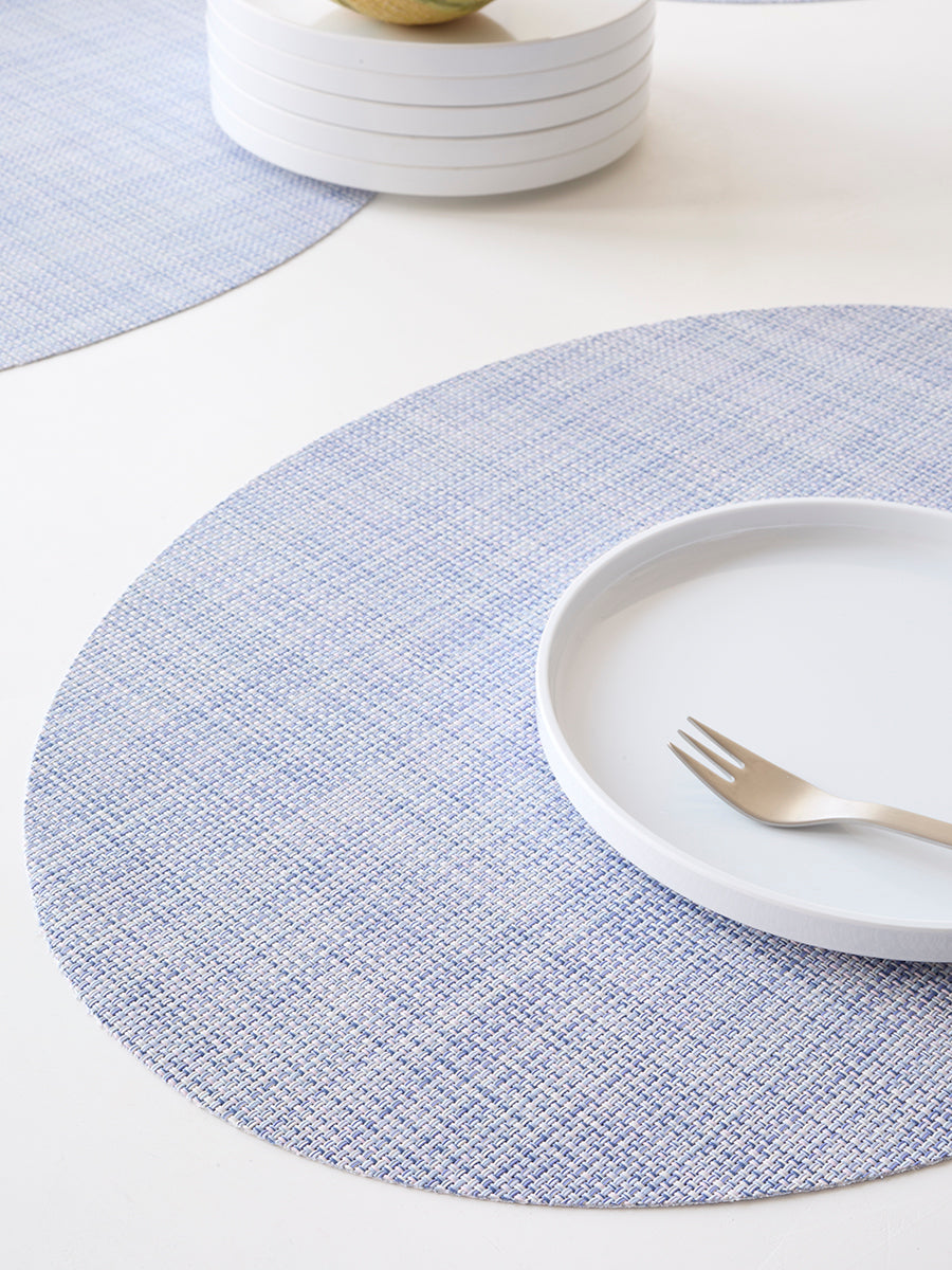 Chilewich Mini Basketweave Oval Place Mats Set/4 (Periwinkle)