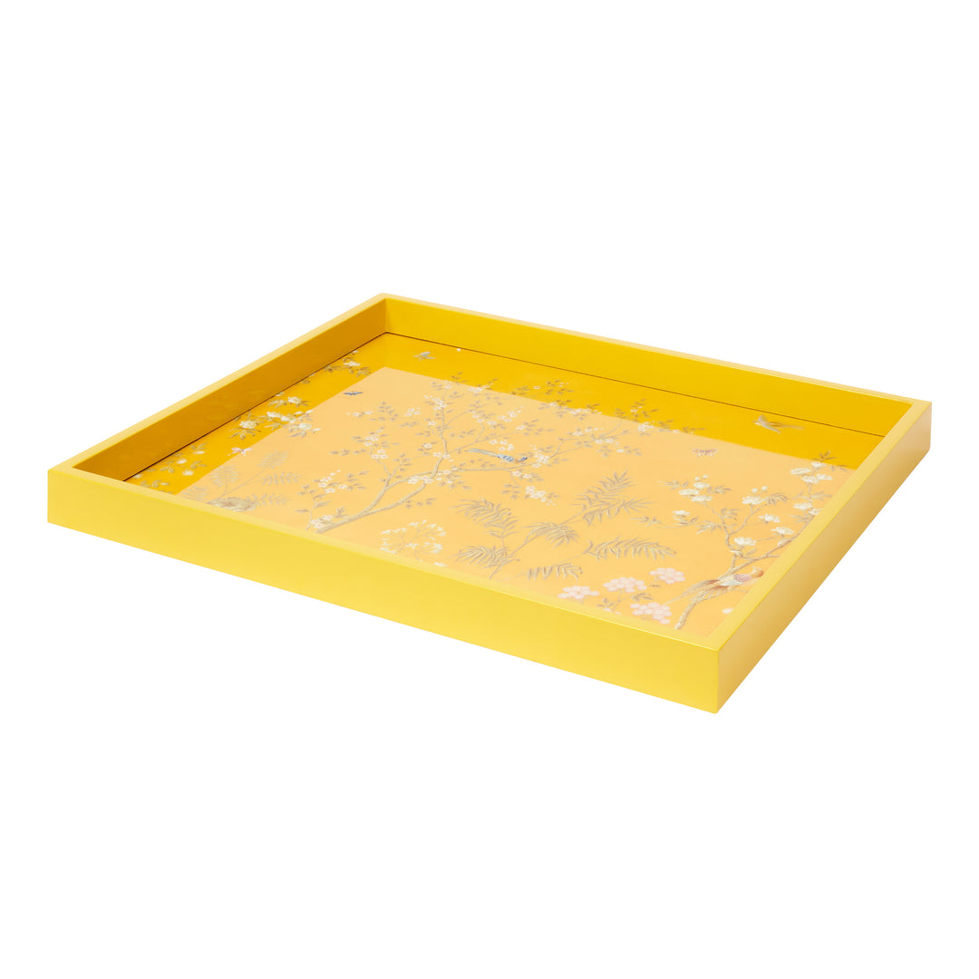 Addison Ross Chinoiserie Yellow Lacquer Tray (16x14)