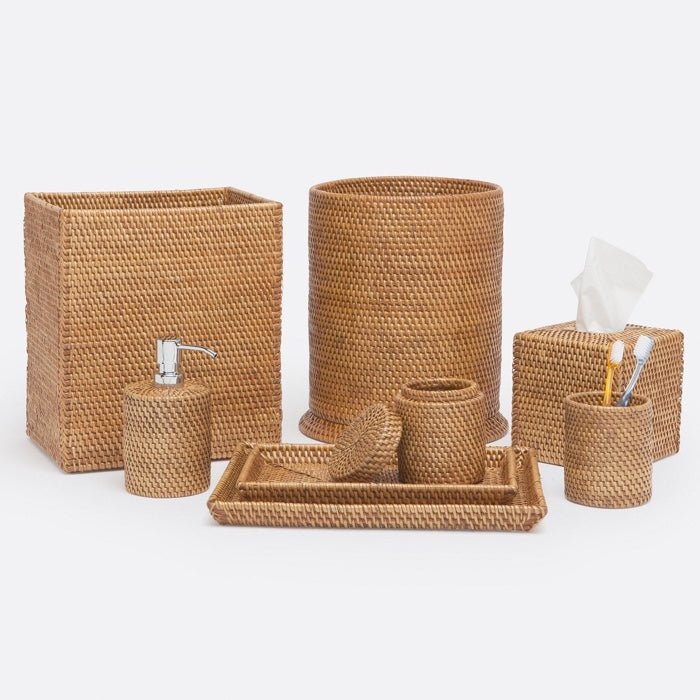 Dalton Brown Rattan Brush Holder