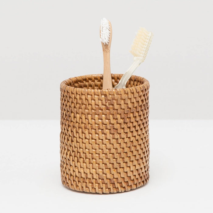 Pigeon & Poodle Dalton Rattan Brush Holder - Thumbnail 3