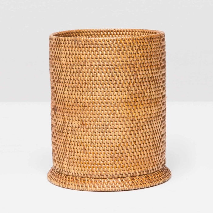Dalton Rattan Round Waste Basket, Tapered - Thumbnail 4