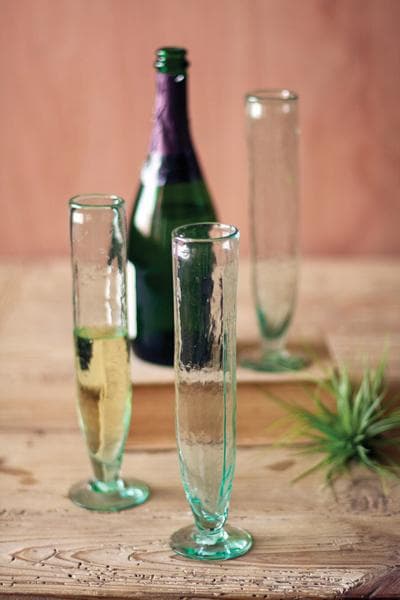 Tall Recycled Champagne Flute S/6