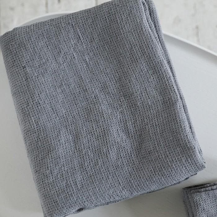 Graphite Linen Washed Waffle Bath Towel 30x51
