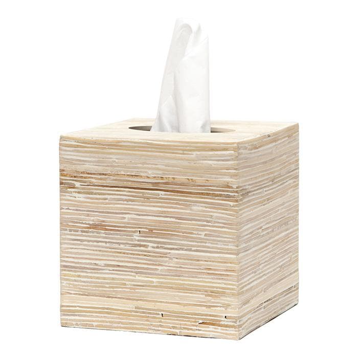 Kona Resin Tissue Box - Bleached Rattan