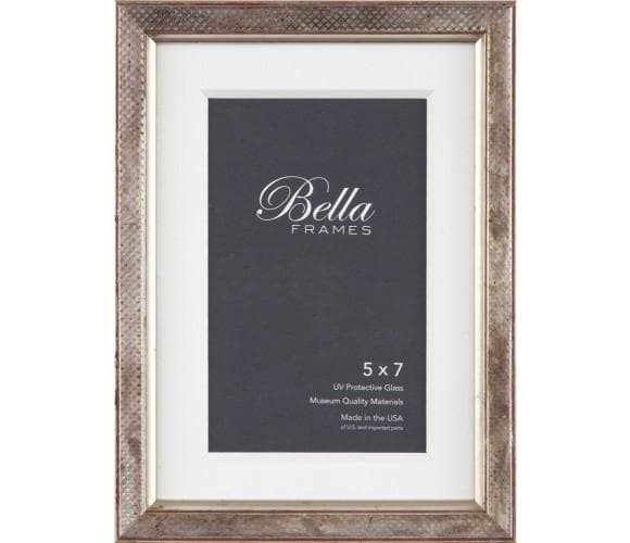 Tiny Silver w/Grey Diamonds Picture Frame