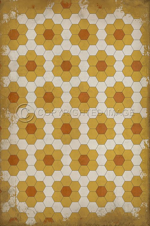 Spicher and Company Vintage Vinyl Floorcloth Mats (Pattern 2 Pushing Up Daisies)