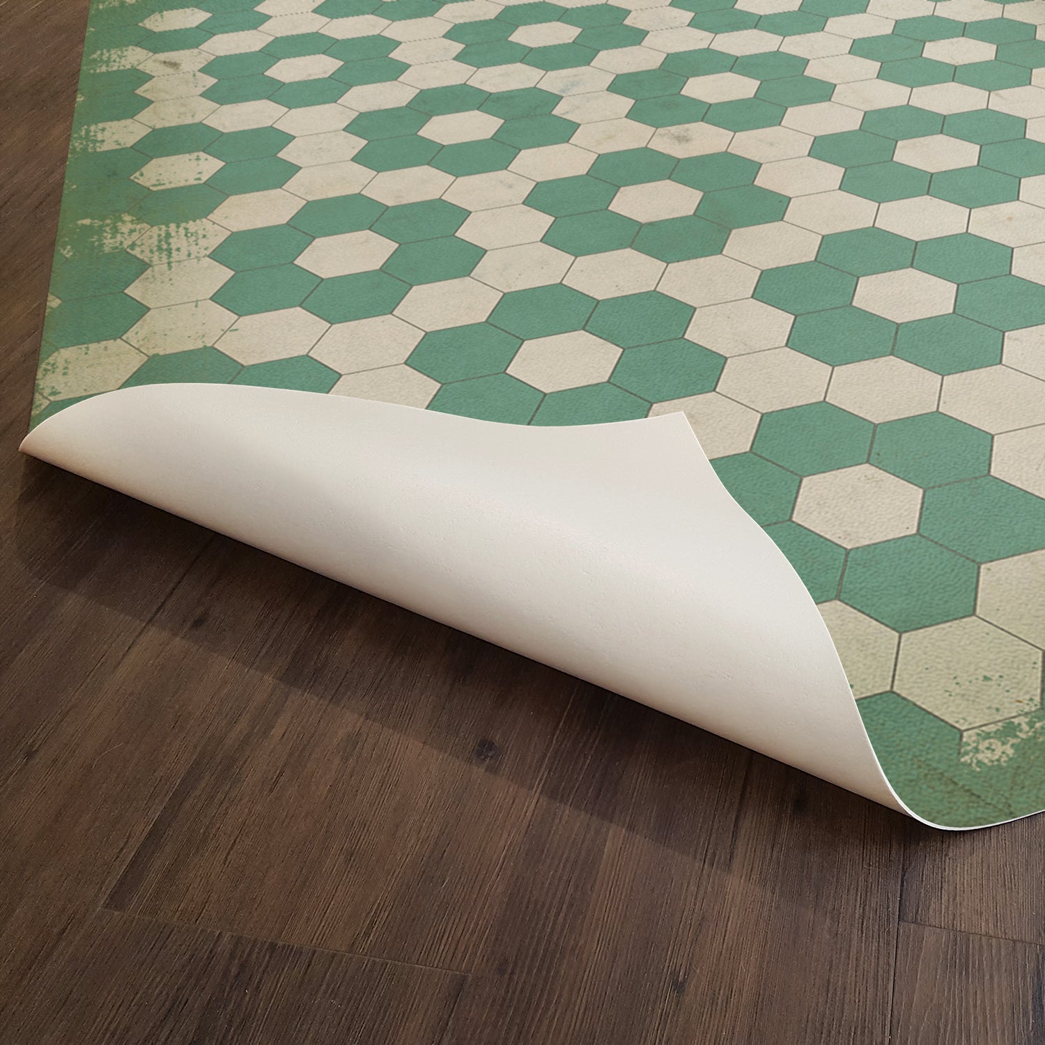 Vintage Vinyl Floorcloth Mats Pattern 02 Pushing Up Daisies