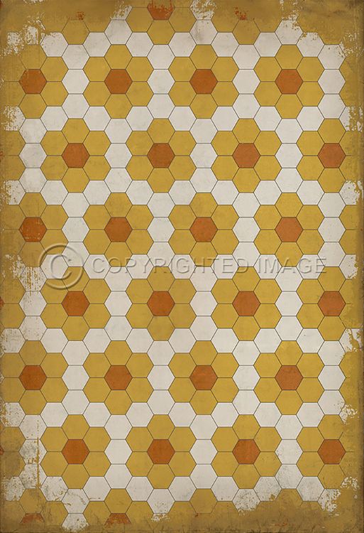 Vintage Vinyl Floorcloth Mats (Pattern 02 Pushing Up Daisies)