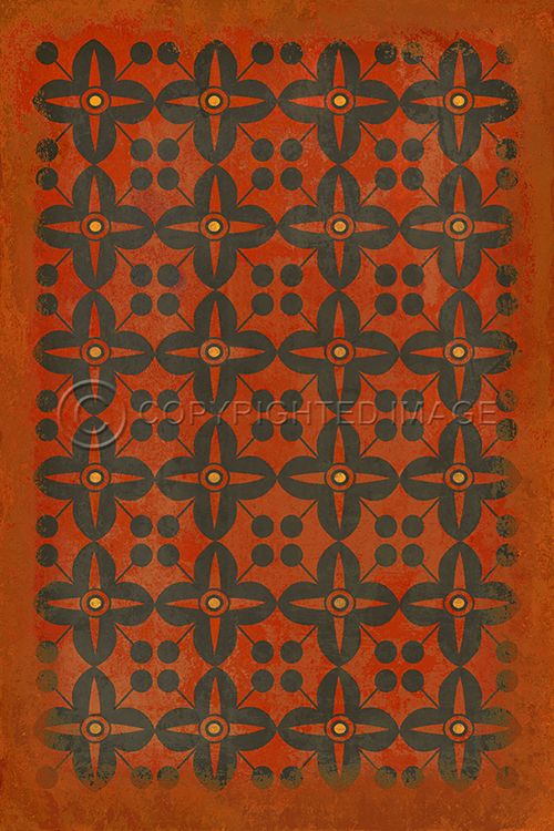 Vintage Vinyl Floorcloth Mats (Pattern 03 Red Rum)