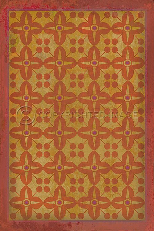 Vintage Vinyl Floorcloth Rug (Pattern 03 The Lollipop Gild)
