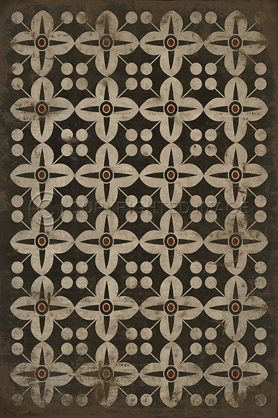 vintage ラグ カーペット、サウスカロライナ州旗、パームツリー、月 483 Vintage Vinyl Floorcloths Pattern 03 (Oz) – Hudson & Vine