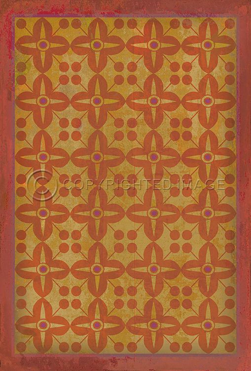 Vintage Vinyl Floorcloth Rug (Pattern 03 The Lollipop Gild)