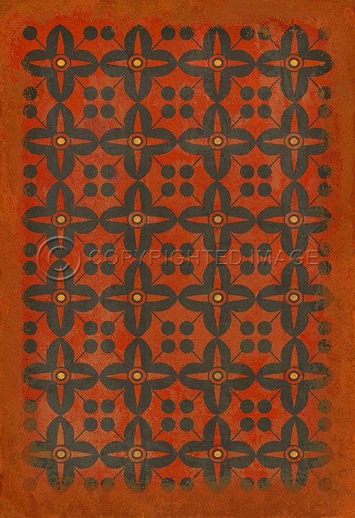 Vintage Vinyl Floorcloth Mats (Pattern 03 Red Rum)