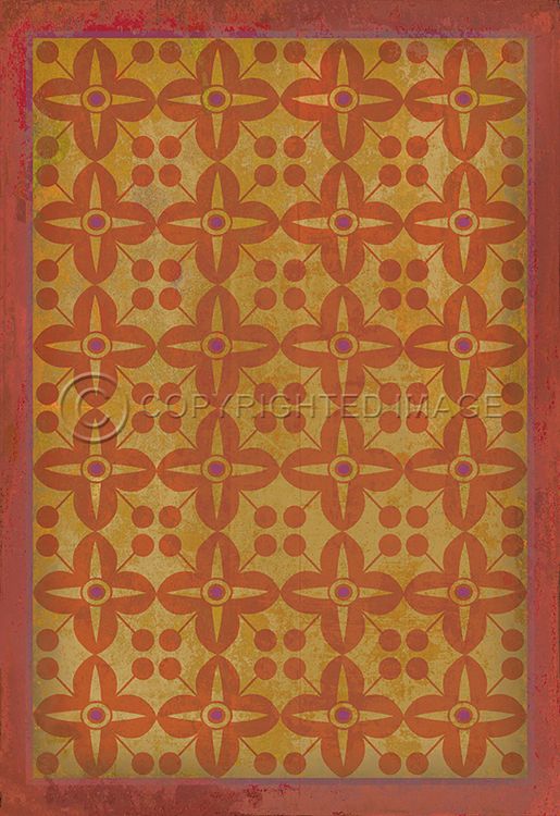 Vintage Vinyl Floorcloth Rug (Pattern 03 The Lollipop Gild)
